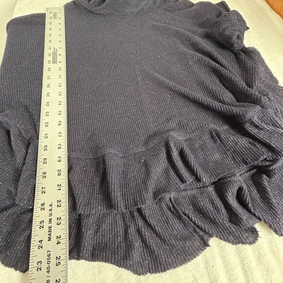 Anthropologie Postmark 9-H15 Stcl Orley Metallic Cowl Neck Ruffle Sweater XS/S - Picture 9 of 9